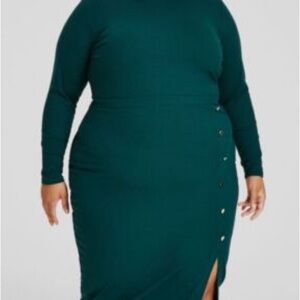 Nina Parker Forest Green Long Sleeve Dress
